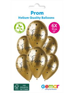 6 Packs of 6 Printed Balloons Prom #1210 GBS120 / 33cm - 346442