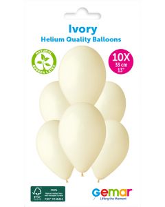 6 Packs of 10 Plain Balloons Ivory G120 / 33cm #059 - 346831