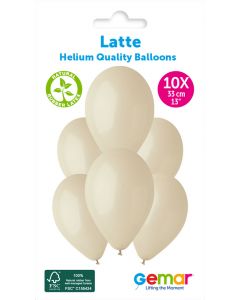 6 Packs of 10 Plain Balloons Latte G120 / 33cm #084 - 346848