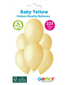 6 Packs of 10 Plain Balloons Baby Yellow G120 / 33cm #043 - 346855