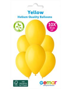 6 Packs of 10 Plain Balloons Yellow G120 / 33cm #002 - 346862