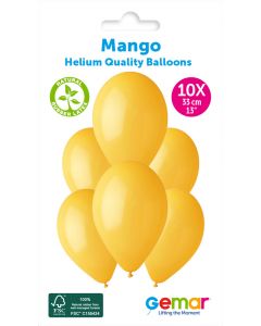 6 Packs of 10 Plain Balloons Mango G120 / 33cm #003 - 346879