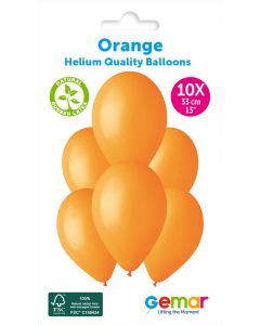 6 Packs of 10 Plain Balloons Orange G120 / 33cm #004 - 346893