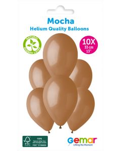 6 Packs of 10 Plain Balloons Mocha G120 / 33cm #076 - 346916