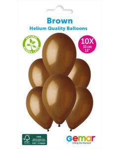 6 Packs of 10 Plain Balloon Brown G120 / 33cm #048 - 346923