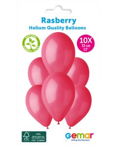 6 Packs of 10 Plain Balloons Rasberry G120 / 33cm #005 - 346947