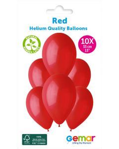 6 Packs of 10 Plain Balloons Red G120 / 33cm #045 - 346954