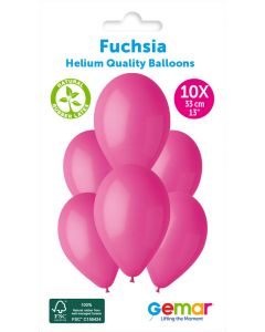 6 Packs of 10 Plain Balloons Fuchsia G120 / 33cm #007 - 347005