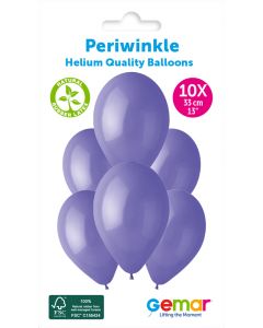 6 Packs of 10 Plain Balloons Periwinkle G120 / 33cm #075 - 347050