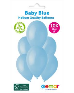 6 Packs of 10 Plain Balloons Baby Blue G120 / 33cm #072 - 347067