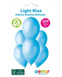 6 Packs of 10 Plain Balloons Light Blue G120 / 33cm #009 - 347074