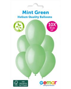 6 Packs of 10 Plain Balloons Mint Green G120 / 33cm #077 - 347111