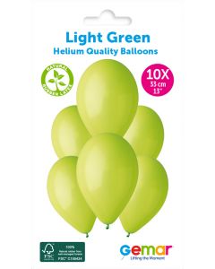 6 Packs of 10 Plain Balloons Light Green G120 / 33cm #011 - 347135