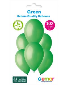 6 Packs of 10 Plain Balloons Green G120 / 33cm #012 - 347142