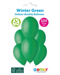 6 Packs of 10 Plain Balloons Winter Green G120 / 33cm #013 - 347159