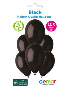 6 Packs of 10 Plain Balloons Black G120 / 33cm #014 - 347180