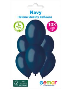 6 Packs of 10 Plain Balloons Navy G120 / 33cm #102 - 347197