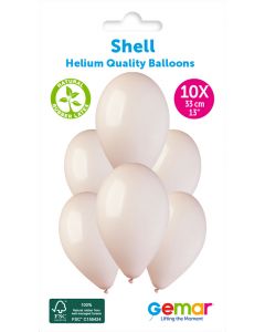 6 Packs of 10 Plain Balloons Shell G120 / 33cm #100 - 347203