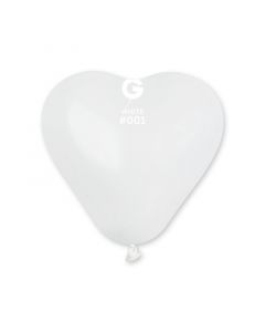 Pk100 Heart Shape Balloons White #001 - CR6.001.100