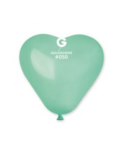 Pk100 Heart Shape Balloons Aquamarine #050 - CR6.050.100