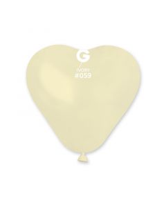 Pk100 Heart Shape Balloons Ivory #059 - CR6.059.100