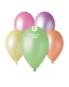 Pk50 Latex Balloons Neon Assorted #081 - GF120.081.50