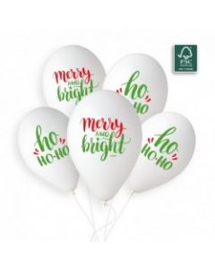 5 PCS 100% FSC GS120 HO HO HO MERRY CHRISTMAS #1191 WHITE #001 343618 - 343618