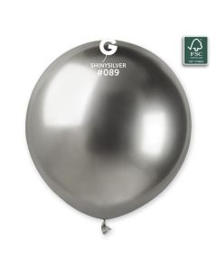 3 Latex Balloons 100% Fsc Shiny Silver #089 - 306934