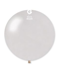 Pk1 Latex Balloon G30 Metallic White #029 - 340273