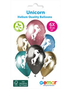 6 balloons printed UNICORN #834 - 346602