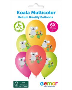 6 balloons printed KOALA MULTICOLOR #1066 - 346626