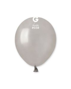 Pk50 Latex Balloons Metallic Silver #038 - A50.038.50