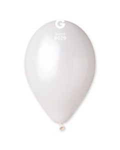 Pk50 Latex Balloons Metallic White #029 - G120.029.50