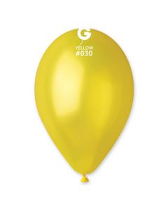 Pk50 Latex Balloons Metallic Yellow #030 - G120.030.50