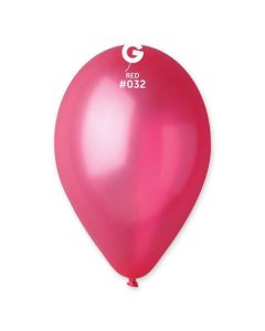 Pk50 Latex Balloons Metallic Red #032 - G120.032.50