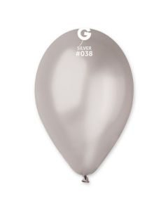 Pk50 Latex Balloons Metallic Silver #038 - G120.038.50