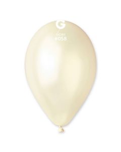 Pk50 Latex Balloons Metallic Ivory #058 - G120.058.50