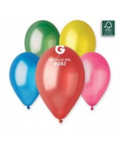 Pk50 Latex Balloons Metallic Ass. #082 - G120.082.50