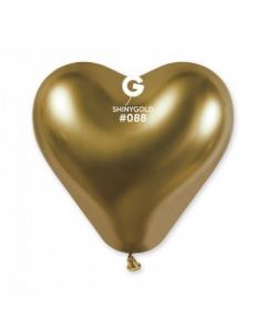 Pk25 Balloons Gold Shiny Heart #088 - CRB12.088.25